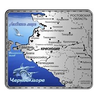 Магнит зеркальный с картинкой Квадрат с картой Краснодарский край Краснодар 27641 - фото 66317