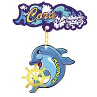 Магнит качели Логотип Сочи с дельфином и зеркальной фурнитурой - фото 66924