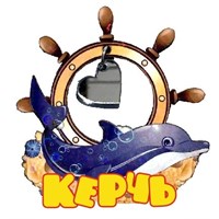 Магнит Дельфин со штурвалом и зеркальной фурнитурой с символикой Керчи - фото 67185