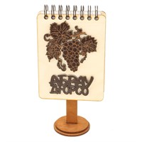 Магнит - блокнот деревянный с накладными деталями Виноградная лоза с символикой Абрау-Дюрсо 50 листов - фото 70558