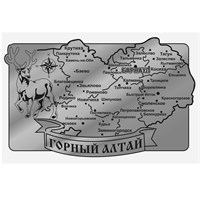 Магнит зеркальный Карта с оленем Горный Алтай 28550 - фото 71587