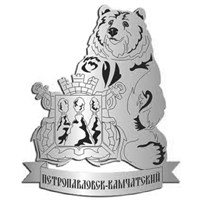 Магнит зеркальный 1 слой Медведь с гербом на ленте Камчатка FS006836 - фото 72298