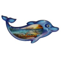 Магнит сувенирный со смолой Дельфин с символикой Вашего города - фото 73180