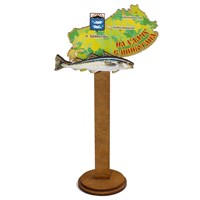 Сувенирный магнит Шикотан карта Вашего региона, края или области с рыбой - фото 73865