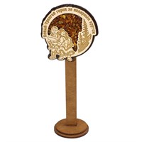 Сувенирный магнит с янтарем Пара с символикой Нового Уренгоя - фото 74286
