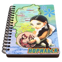 Блокнот цветной Девушка с бубном карта Норильск 29074 - фото 74423