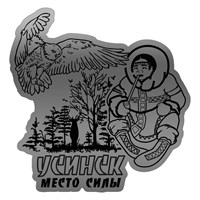Зеркальный магнитик Шаман вид 1 с символикой Усинска - фото 77793