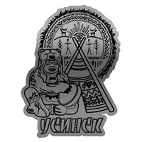 Зеркальный магнитик Шаман вид 2 с символикой Усинска - фото 77813