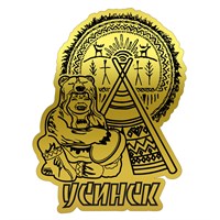 Зеркальный магнитик Шаман вид 2 с символикой Усинска - фото 77814