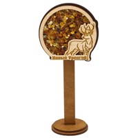 Сувенирный магнитик с янтарем олень с символикой Нового Уренгоя - фото 78087