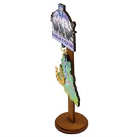Сувенирный магнит Карта с зеркальной фурнитурой и символикой Нового Уренгоя - фото 78190