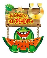 Магнит Качели Арбуз с зеркальной фурнитурой и символикой Оренбурга - фото 79946