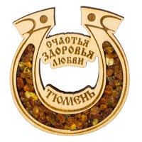 Магнит с янтарем Подкова Хабаровск 101 - фото 80151