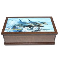 Купюрница со смолой Дельфины вид 3 с символикой Анапы - фото 80585