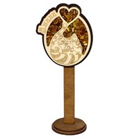 Сувенирный магнитик с янтарем Котик с сердечком и символикой Анапы - фото 80658
