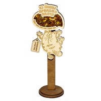 Сувенирный магнитик с янтарем Котик с подвесной деталью и символикой Анапы - фото 80676