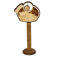 Сувенирный магнитик с янтарем Кот с подвесной деталью и символикой Вашего города - фото 80685