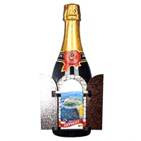 Сувенирный магнит с подвижными деталями Бутылка вина с символикой Вашего города - фото 81477