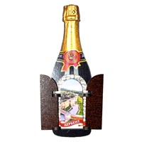 Сувенирный магнит с подвижными деталями Бутылка вина с символикой Вашего города - фото 81483