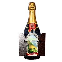 Сувенирный магнит с подвижными деталями Бутылка вина с символикой Вашего города - фото 81486