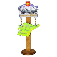 Магнит качели Карта республики Коми с зеркальным логотипом - фото 81575