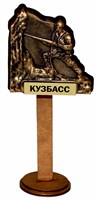 Магнитик из гипса Шахтер с достопримечательностями региона Кузбасс 30512 - фото 82941