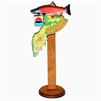 Магнит Карта цветная Камчатка с рыбами 29152 - фото 83208