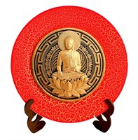 Тарелка сувенирная с 3D вставкой из гипса Будда Калмыкия 30634 - фото 83708