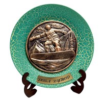 Тарелка сувенирная с 3D вставкой из гипса Сноубордист Роза Хутор, Сочи 30667 - фото 83838