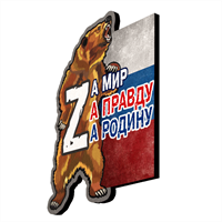 Значок патриотизм медведь триколор Z 30969 - фото 84434