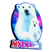 Магнит со смолой Медведица с медвежонком Мурманск 31192 - фото 84806