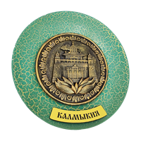 Тарелка сувенирная с 3D вставкой из гипса Хурул Калмыкия 31215 - фото 84915