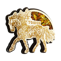 Магнит янтарь конь стилизация Томск 31243 - фото 85040