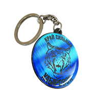 Брелок Хабаровск тигр круг синий смола 31278 - фото 85234