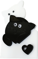 Магнит черно-белый конверт коты 31437 - фото 86240