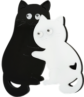 Магнит черно-белый коты сердце 31448 - фото 86289