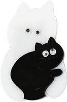 Магнит черно-белый два кота 31449 - фото 86293