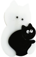 Магнит черно-белый два кота 31449 - фото 86294