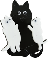 Магнит черно-белый три кота 31454 - фото 86321