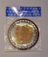 Купить магнитик зеркальный комбинированный золотая карта в круглой рамке - фото 8660