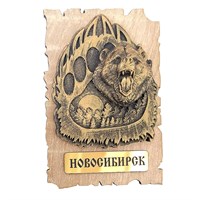 Магнит из гипса Лапа Медведь на свитке Новосибирск 31558 - фото 86766