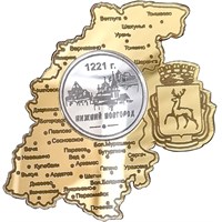 Магнит зеркальный комбинированный Карта Нижний Новгород FS003804 - фото 87122