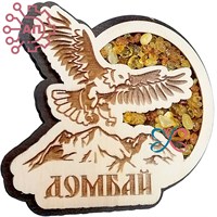 Магнит с янтарем Орел в круге Домбай 25825 - фото 88202