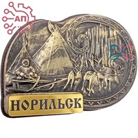 Магнит из гипса Олени в упряжке Норильск 31963 - фото 88625