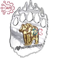 Магнит зеркальный комбинированный Лапа медведь Новокузнецк 29521 - фото 88694