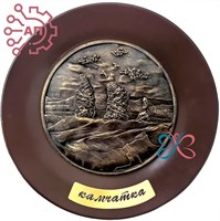 Тарелка сувенирная с 3D вставкой из гипса Три брата Камчатка 32346 - фото 90547