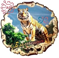 Магнит I Свиток овальный тигр Благовещенск 32372 - фото 90644