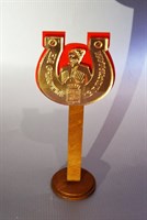 Магнитик зеркальный двухслойный подкова с казаком и названием города - фото 9407