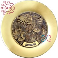 Тарелка сувенирная с 3D вставкой из гипса Орел и змея Домбай 33851 33851 - фото 94741