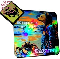 Магнит I голограмма серии "Сталкер" Медведь с крабом Сахалин 33905 33905 - фото 94869